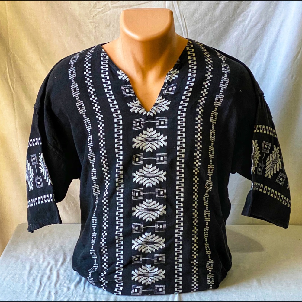 Blue Guatemalan short sleeve shirt